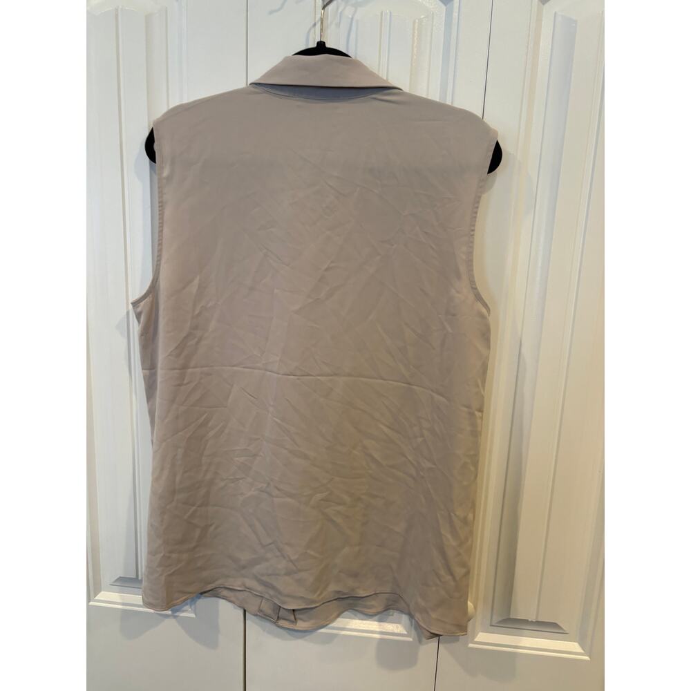 Maison‎ d’ Amelie Tan Button Down Tank Blouse Size Large - Picture 4 of 6